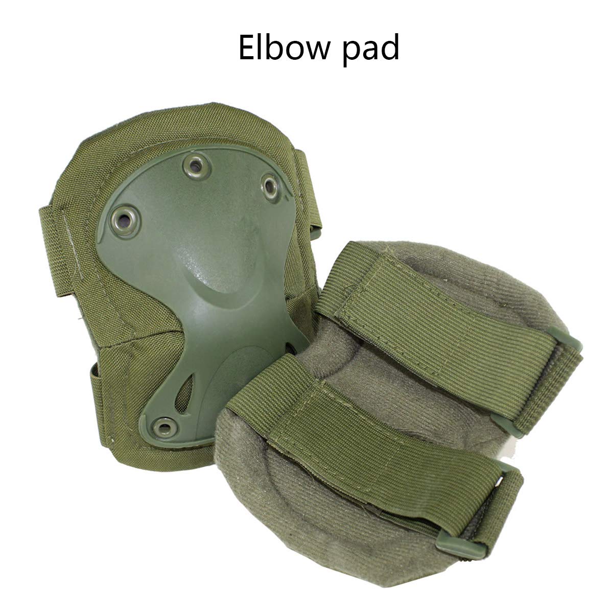 Tactical Combat Knee & Elbow Protective Pads Set for Outdoor CS Paintball Game Cycling Safety Skateboarding Gear Skates Knee Protection Guard Pads (Green)