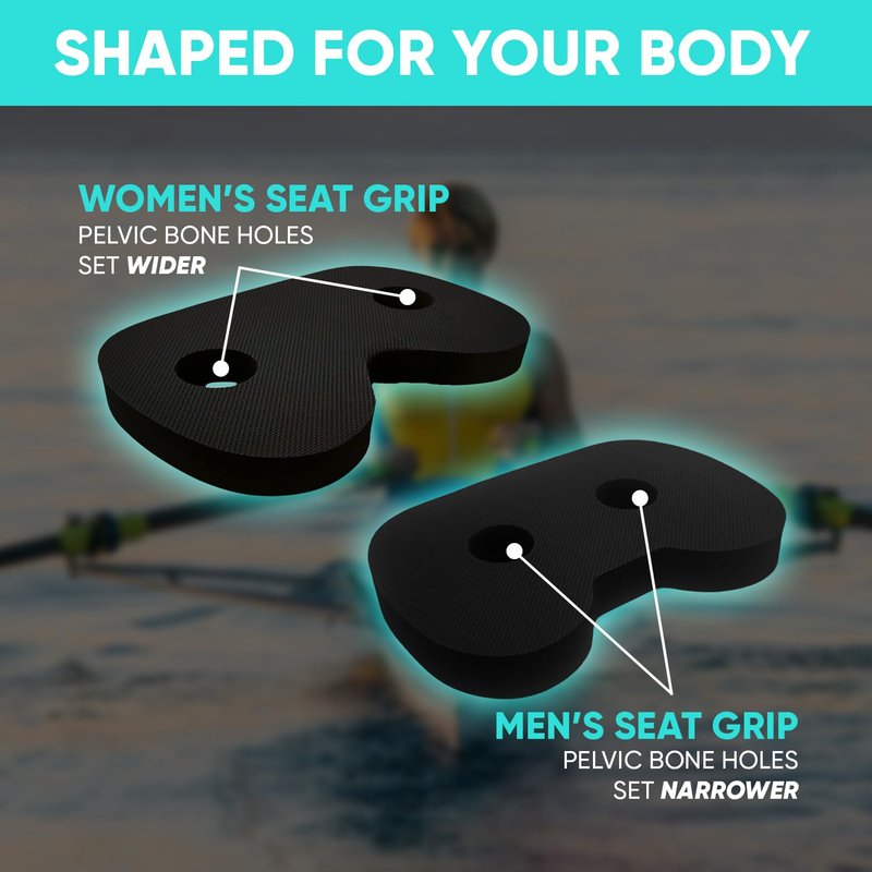GODFREY Booster Rowing Boat Seat Pad for Women - Anti-Slip Rower Pad for in-Boat, Concept2, Water Rowers & Rowing Machines - No Clip