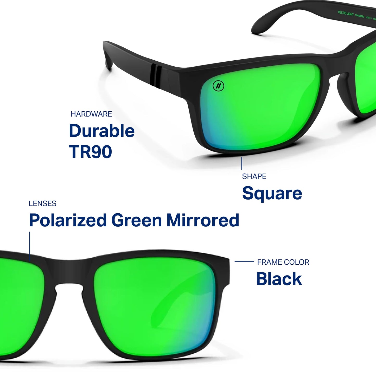 Blenders Eyewear Canyon – Polarized Sunglasses – Active Style, Durable Frame – 100% UV Protection – Unisex – Celtic Light