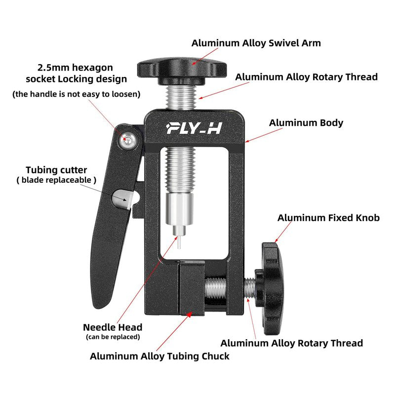 FLY_H Bicycle Brake Hydraulic Hose Fitting Insert Tool,Bike Hydraulic Needle Driver Insertion Tool,Brake Lines Tubing Entry Device,MTB Road Bike Olive Head Press in Hydraulic Brake Lines Cutting Tools