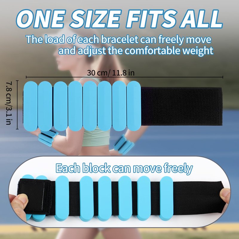 Wrist Weights – Adjustable Ankle Wrist Weights for Women & Men – Set of Weighted Bangles 2 lbs (1 lb Each) | Arm and Leg Weights for Pilates, Yoga, Running & Walking (Purple)