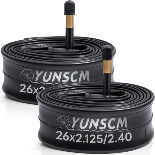 26-Inch Bike Tubes by [Brand Name] - 2-Pack Schrader Valve 48mm | Fits 26x2.125 to 26x2.40 Tires