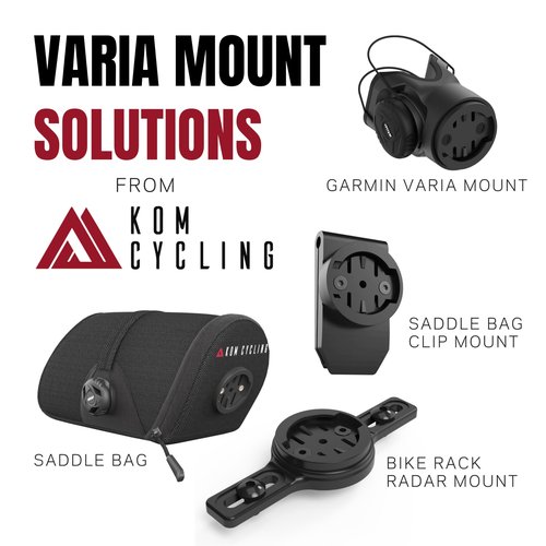 KOM Cycling Saddle Bag Clip Mount for Garmin Varia Mount Tail Light Models Including RearVue 820, RTL515, RTL510, RVR315, Magene L508 Featuring 3D Printed Construction - Garmin Varia Saddle Bag Mount