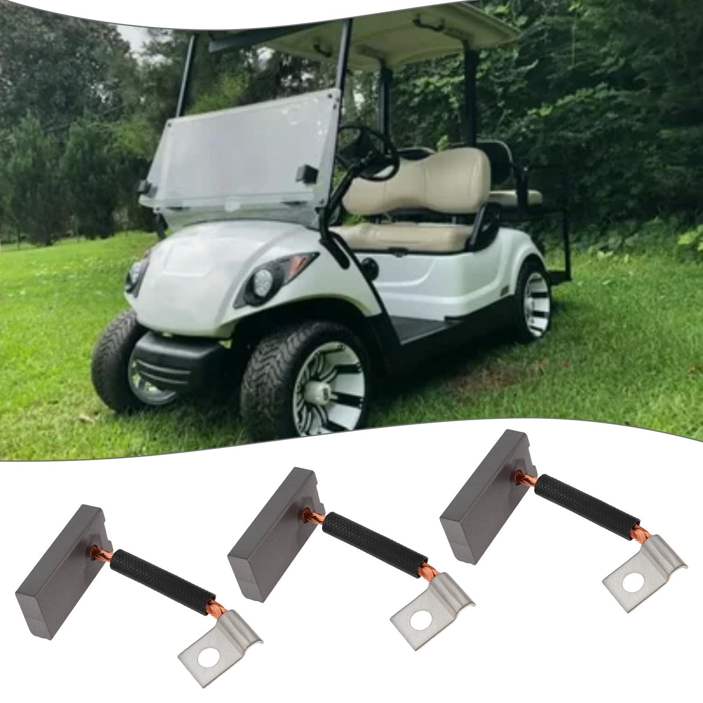 ECSiNG 4Pcs Golf Cart Starter Generator Brushes Set Replacement Part 101869302 26658G01 30443-77 JF2-81111-00-00 Compatible with EZGO Gas (1978-up)