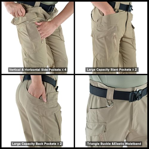 Mens Hiking Pants Lightweight Quick Dry Breathable High Stretch Multi Pockets Cargo Work Pants for Men Tactical Pants Outdoor Trekking Fishing Hiking
