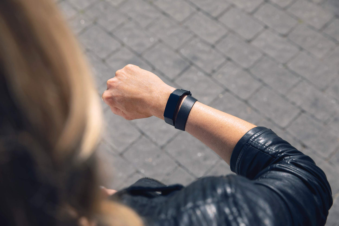 Fitbit Inspire HR & Inspire Accessory Band, Horween Leather Double Wrap, Official Fitbit Product, Black, One Size