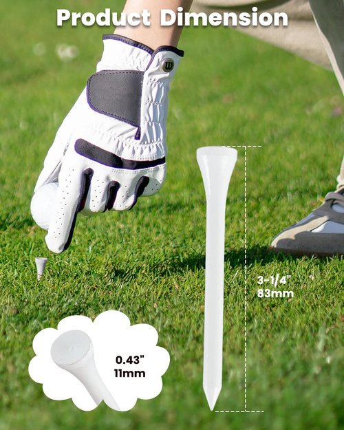 DUPDMKIN Bamboo Golf Tees 1000 PCS, 3-1/4"(83mm) Eco-Friendly Bamboo Golf Tees Bulk, Stronger Than Wood Tees, Reduce Friction & Side Spin