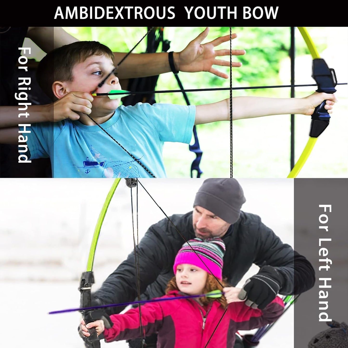 SOPOGER Youth Compound Bow and Arrow Set - Beginner Archery Kit with 15-18 LB Draw Weight, 8 Arrows & Target Paper