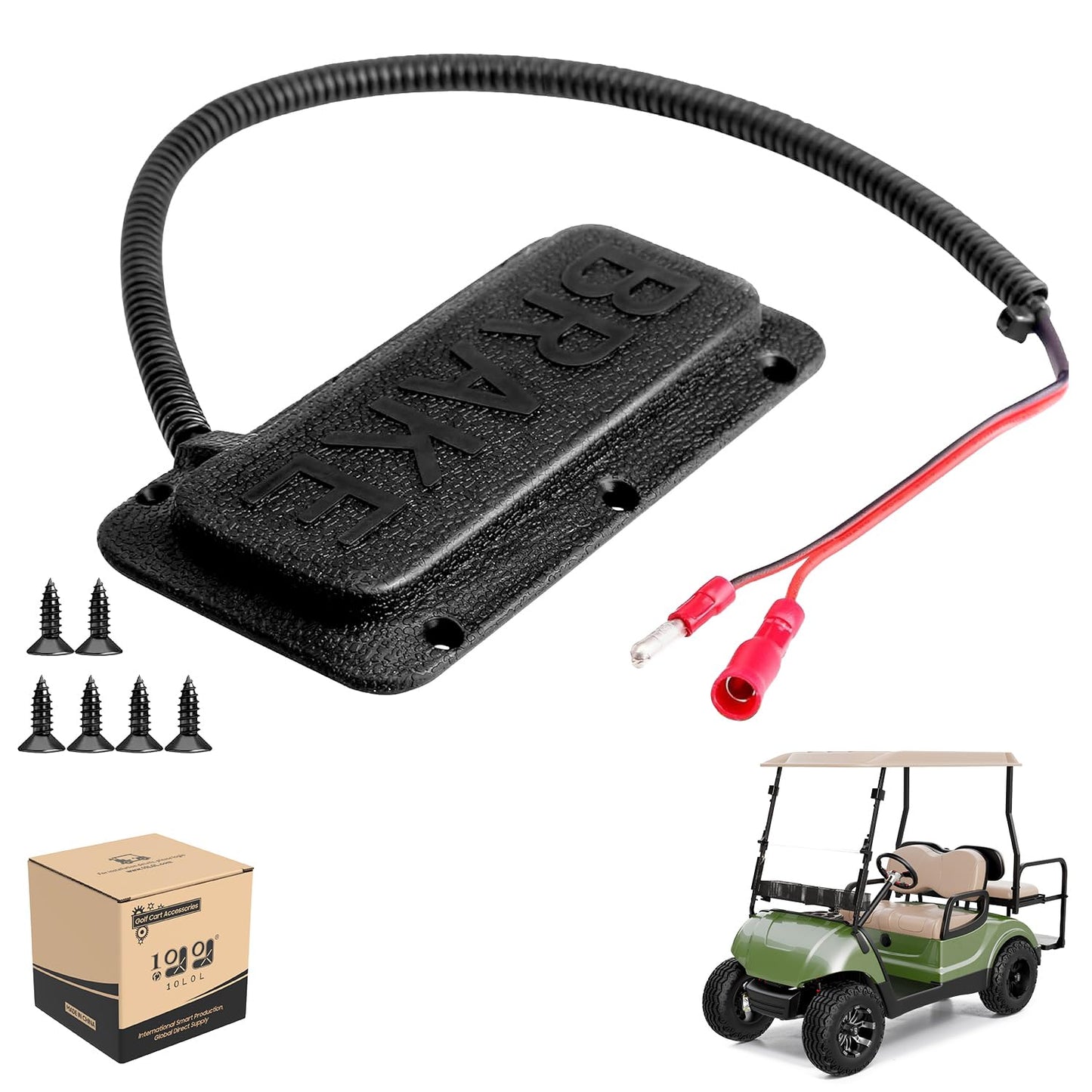 10L0L Golf Cart Universal Brake Light Switch Pad for Yamaha, Club Car, EZGO, Replacement Brake Pedal Switch for 12V/36V/48V Carts