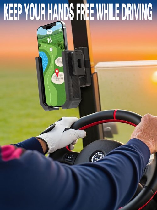 ONHAWKS Magnetic Golf Cart Phone Holder-Cell Phones Mount with Neodymium N52 Magnets-Golf Cart Accessories Fit Big Phones and Thick Phone Stand-Golf Essentials Gift for Friend Men Women