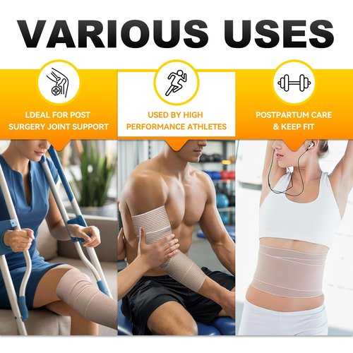 FRESINIDER Premium Elastic Bandage Wrap, 18 Pack 4" Cotton Latex Free Compression Bandage Wrap with Touch Closure at Both Ends, Support & First Aid for Sports, Medical, and Injury Recovery