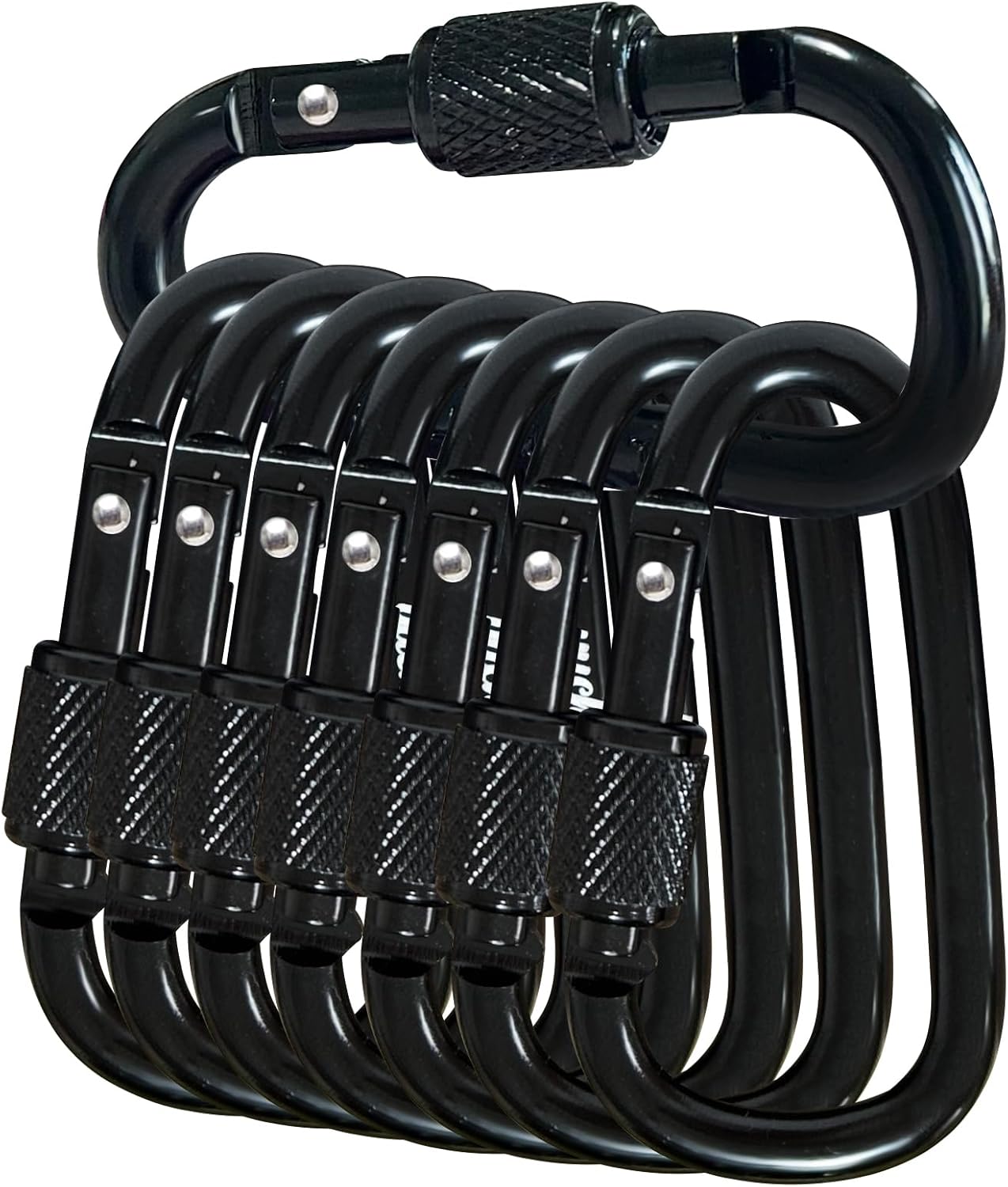 YUCHIYA D-Shape Carabiner Clips - 8 Pack Mini Keychain Buckles | 2.2 Inch Aluminum Alloy for Outdoor Use