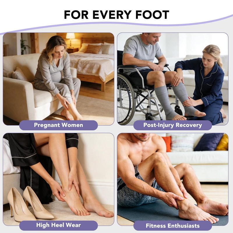 Upgraded Plantar Fasciitis Night Splint with Massage Ball for Foot Pain Relief Causing by Plantar Fasciitis, Achilles Tendonitis, Heel Spur, Comfortable & Easy-to-use Brace for Men & Women, Black Medium