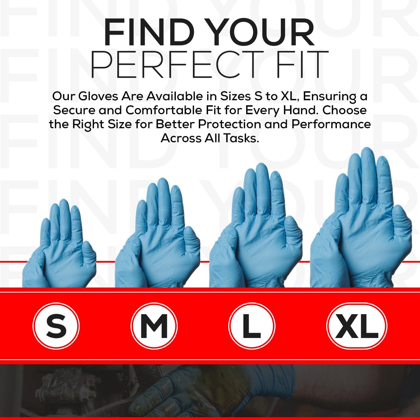 First Glove Nitrile 8 Mil Bucket Fully Textured Blue Gloves - Heavy Duty Gloves for Industrial Automotive, Food, Janitorial & Work - Glove with Diamond Grip & Powder-Free - 500 Count Large