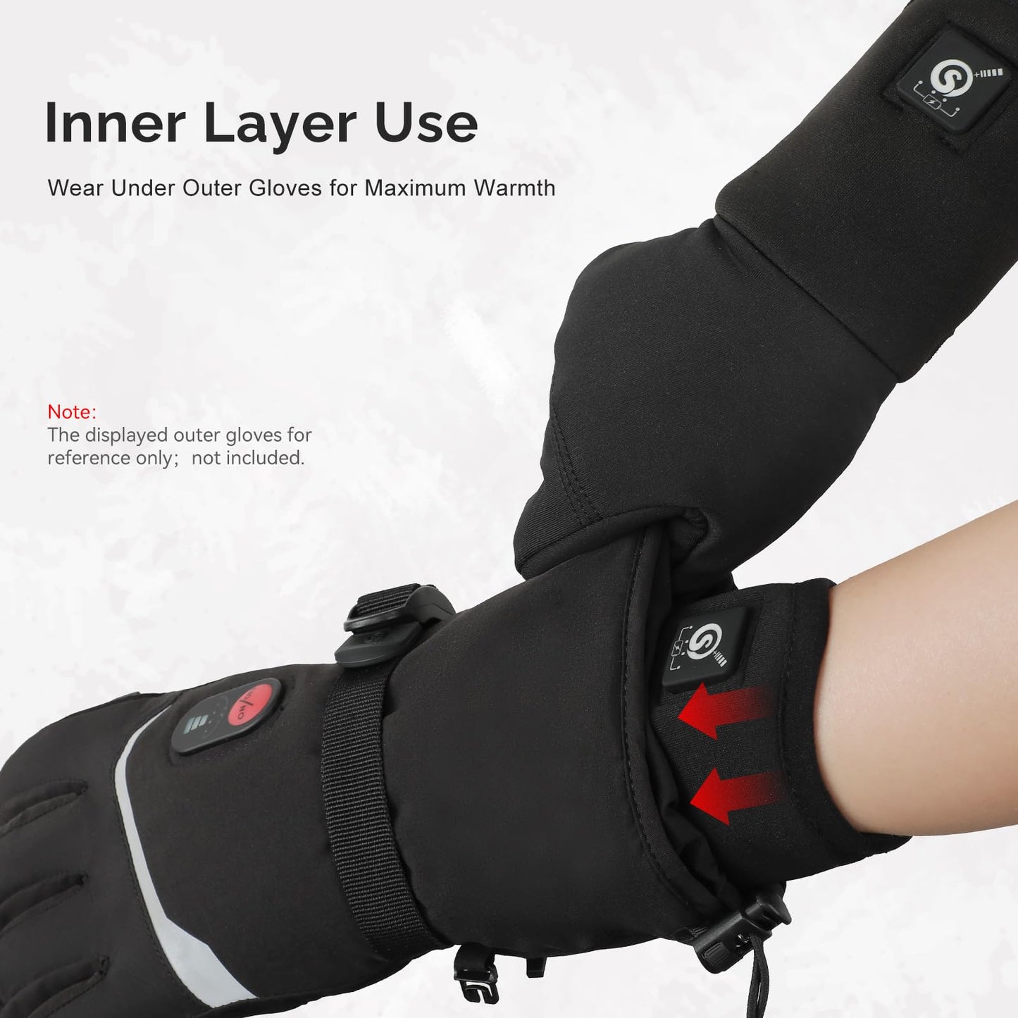 DAY WOLF Heated Glove Liners Electric Gloves for Men Women Rechargeable Battery Hand Warmer for Winter Sports Snow Biking Riding Skiing Cycling Hunting