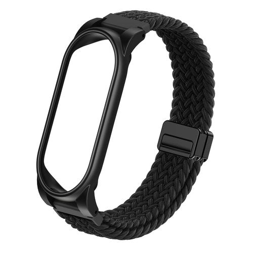 Adjustable Braided Wristband Compatible with Plaud NotePin & NotePin S AI Voice Recorder,Breathable Soft Wearable Strap with Magnetic Buckle and PC Case,Lightweight Band,Recorder Accessories,Black