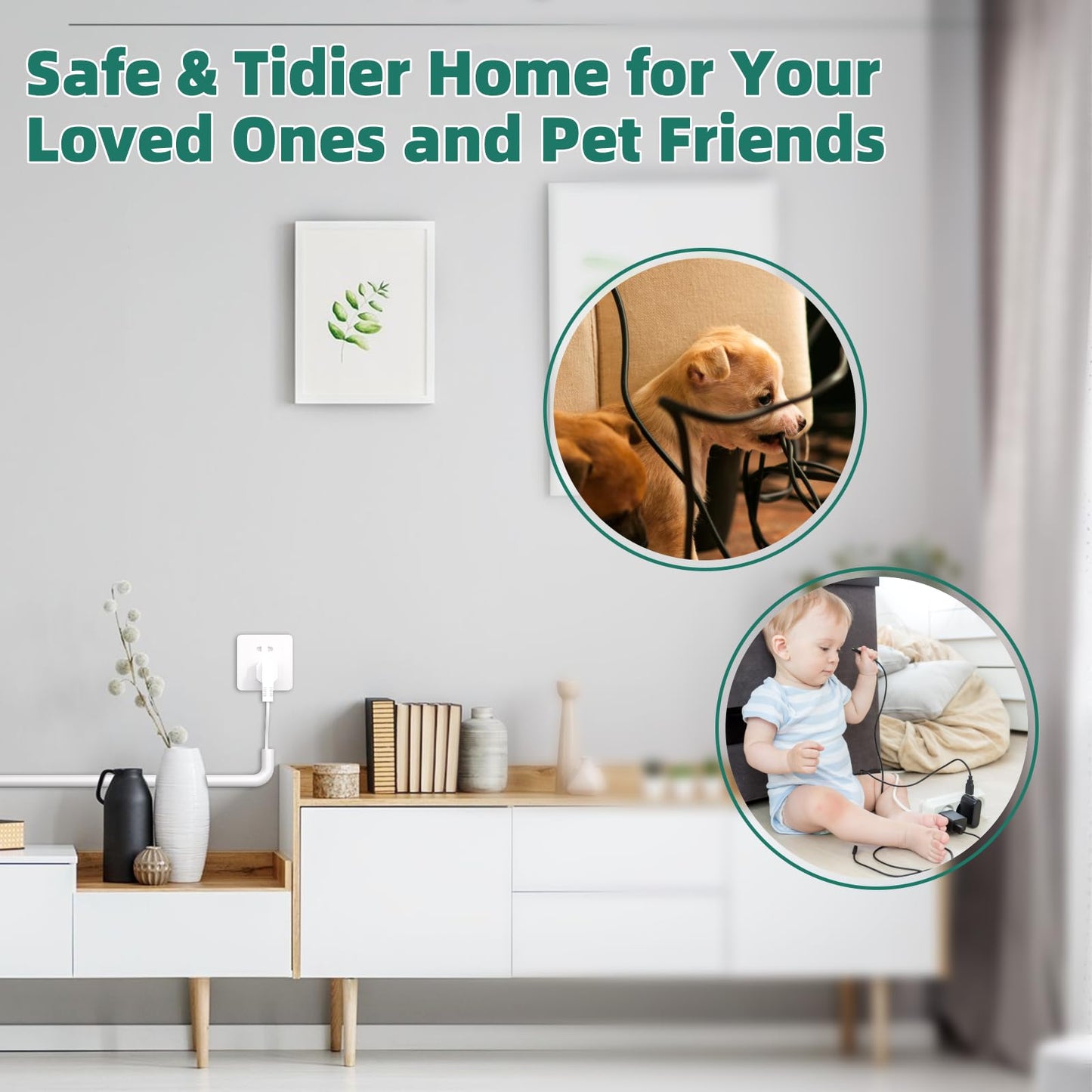 Cord Hider Raceway Kit, 39 inch Wall Cable Hider for 1 Cable, Silicone Material Hiding Wall Mount TV Powers Cords in Home Office, W0.59 H0.39in White