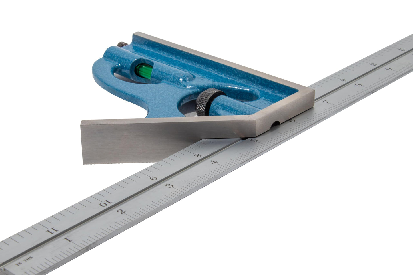 PEC Tools 2-Piece Combination Square Set - 4R 6” Machinist Blade Cast Steel Head, Reversible Locking Bolt, Scribe, for Metalworking, Carpentry and Multiple Applications, Made in USA