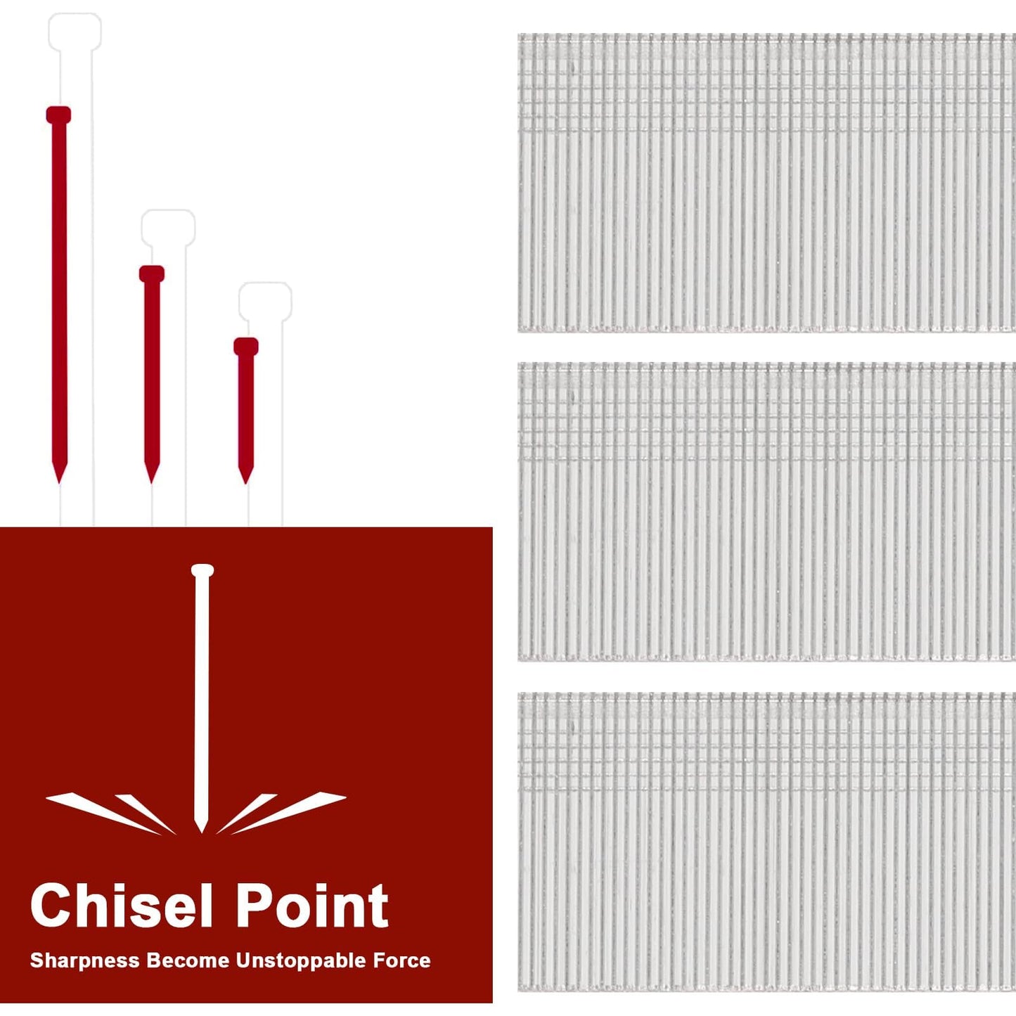 DEWBIN 18 Gauge Brad Nails, 6000 Counts 1-1/4-inch 18 GA Brad Nails, Galvanized Nails for Nail Gun, Finishing Nail Gun Nails for Pneumatic, Electric Brad Nailer Gun