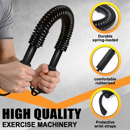 CALCHELE Power Twister Bar - Upper Body Exercise for Chest arm Workout Equipment, Strengthening Your Chest Workout, Shoulders,Biceps, Arms, Forearm Strengthener 20-66 LBS