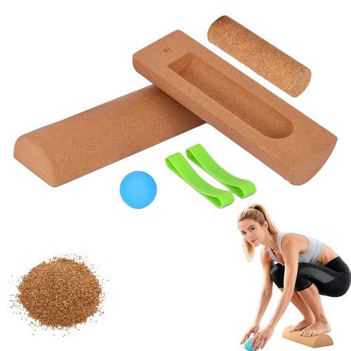 Balance Board, Balance Trainer, Premium Cork Balancing Board & Foot Strengthener for Enhanced Foot Function, Balance Stability, Improve Mobility & Prevent Falls (1 Set)