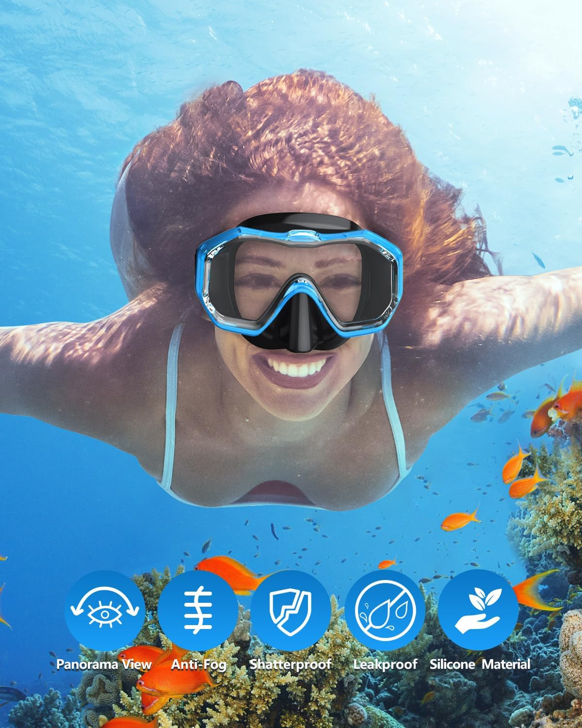 WSTOO Swim Goggles - Anti-Fog Mask with Nose Cover for Adults | Youth & Adult Sizes Available