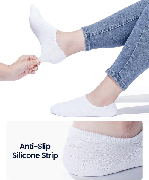 IDEGG No Show Socks - Low Cut Ankle Athletic Liner Socks for Men & Women | Anti-Slip Design