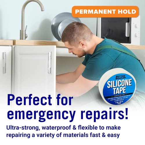 Better Boat Waterproof Self Fusing Silicone Tape - Leak Repair for Hoses & Pipes, 1 in x 40 ft