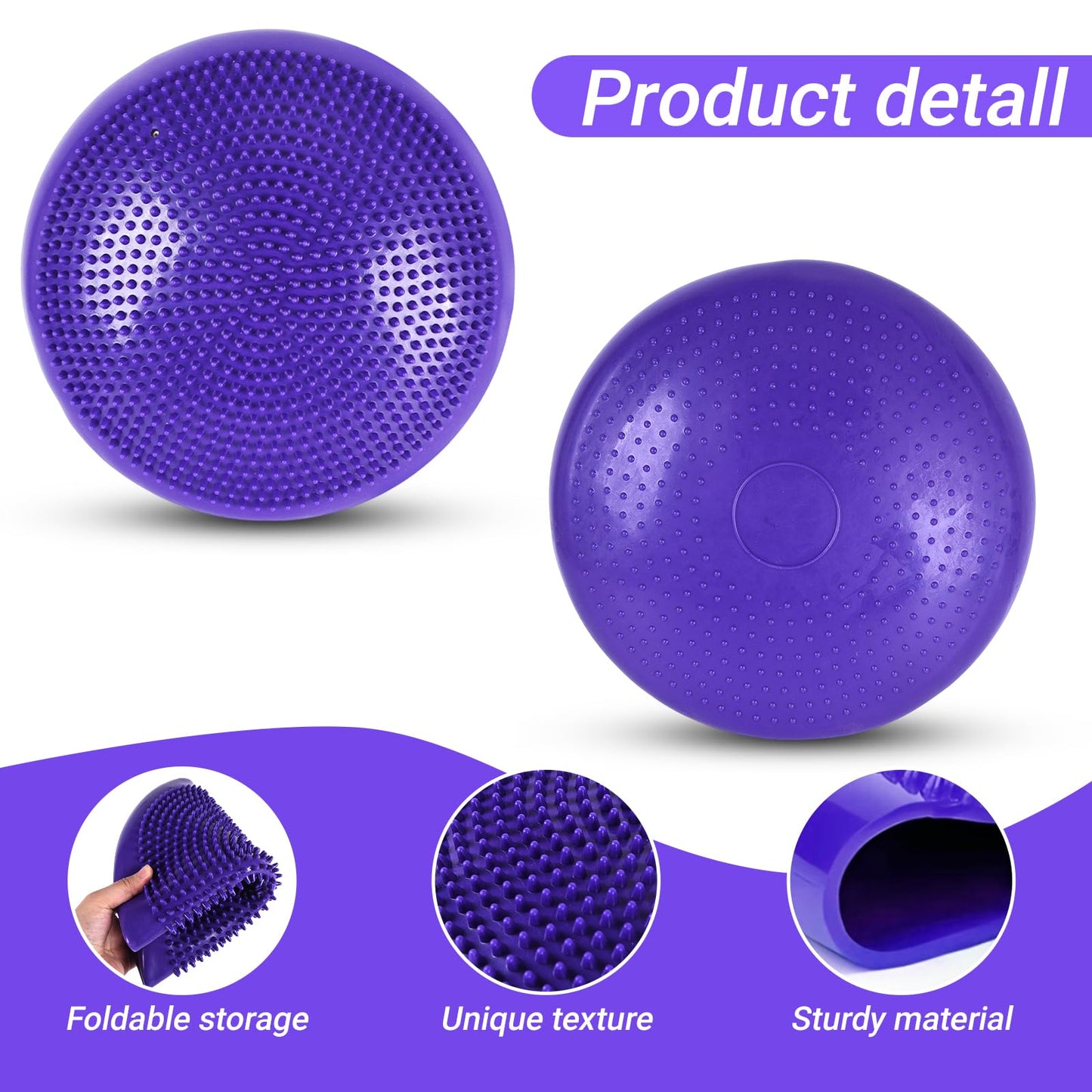 Dog Balance Disc 14", Dog Balance Equipment with Cushion and Pump, Pet Training Platform for Pet Rehabilitation Training, Strength Train Stability, Suitable for Small Medium-Sized Pets (Purple, 14 in)