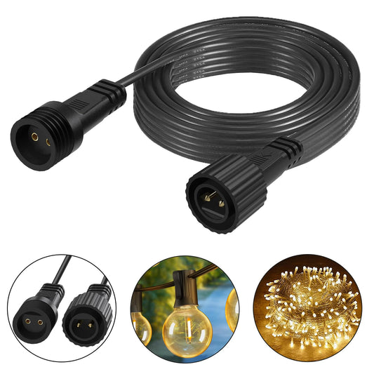 FFZZKJ 16.4Ft/5M Extension Cable for Christmas String Lights IP68 Waterproof Extension Lead 24AWG Extension Cord for Outdoor Solar String Lights, Indoor String Lights, 2 Pin