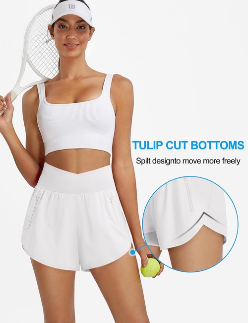 BMJL Women's High-Waisted Athletic Shorts - Quick-Dry Gym Shorts with Pockets | 2.5" Length