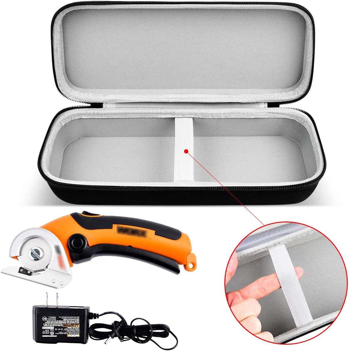 ALKOO Case Compatible with WORX WX082L/ WX081L, Organizer for ZipSnip Cordless Electric Scissors, Fabric Scissors, Rotary Cutter