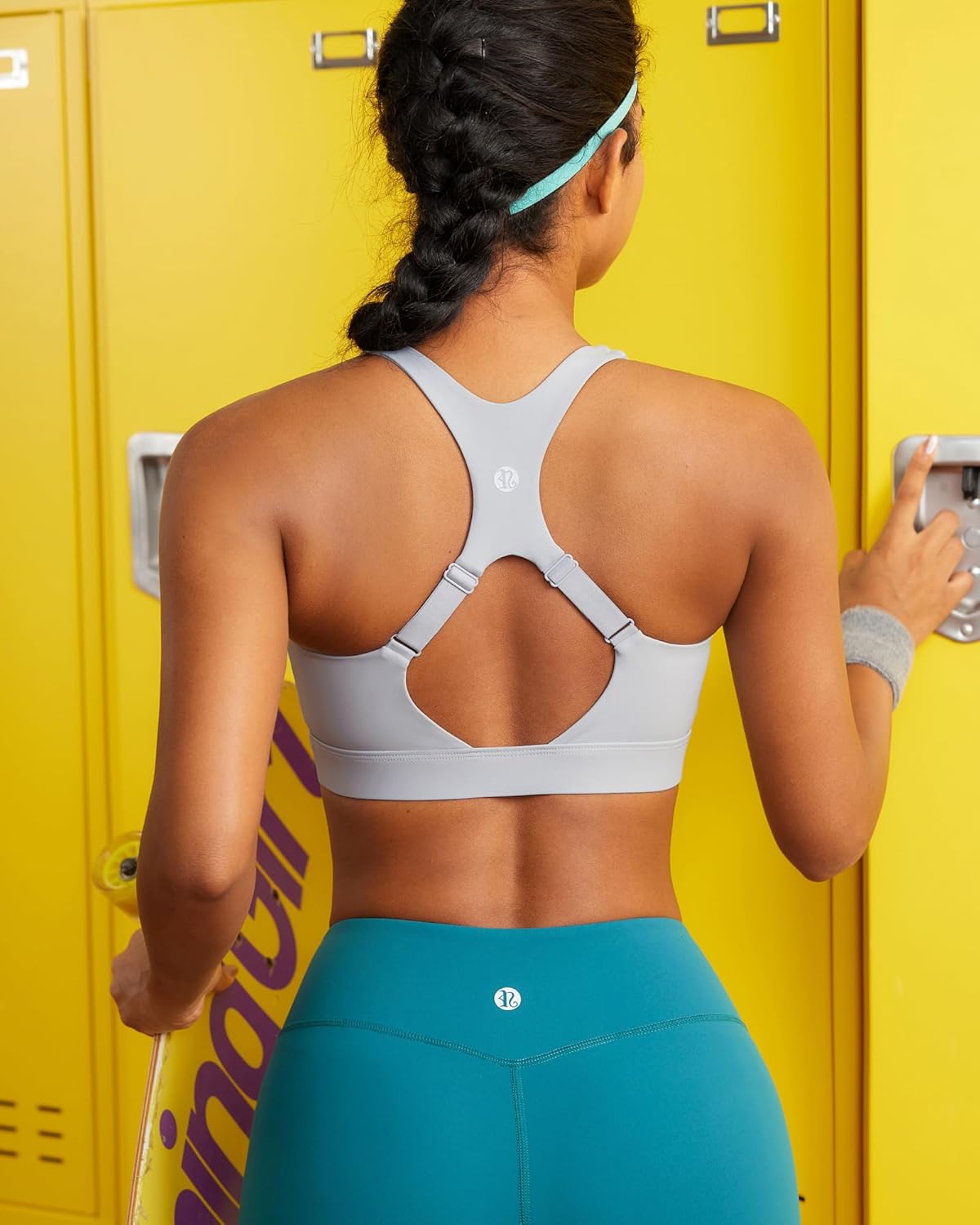 RUNNING GIRL High Impact Sports Bra - Adjustable Straps & Sewn-In Pads for Maximum Support