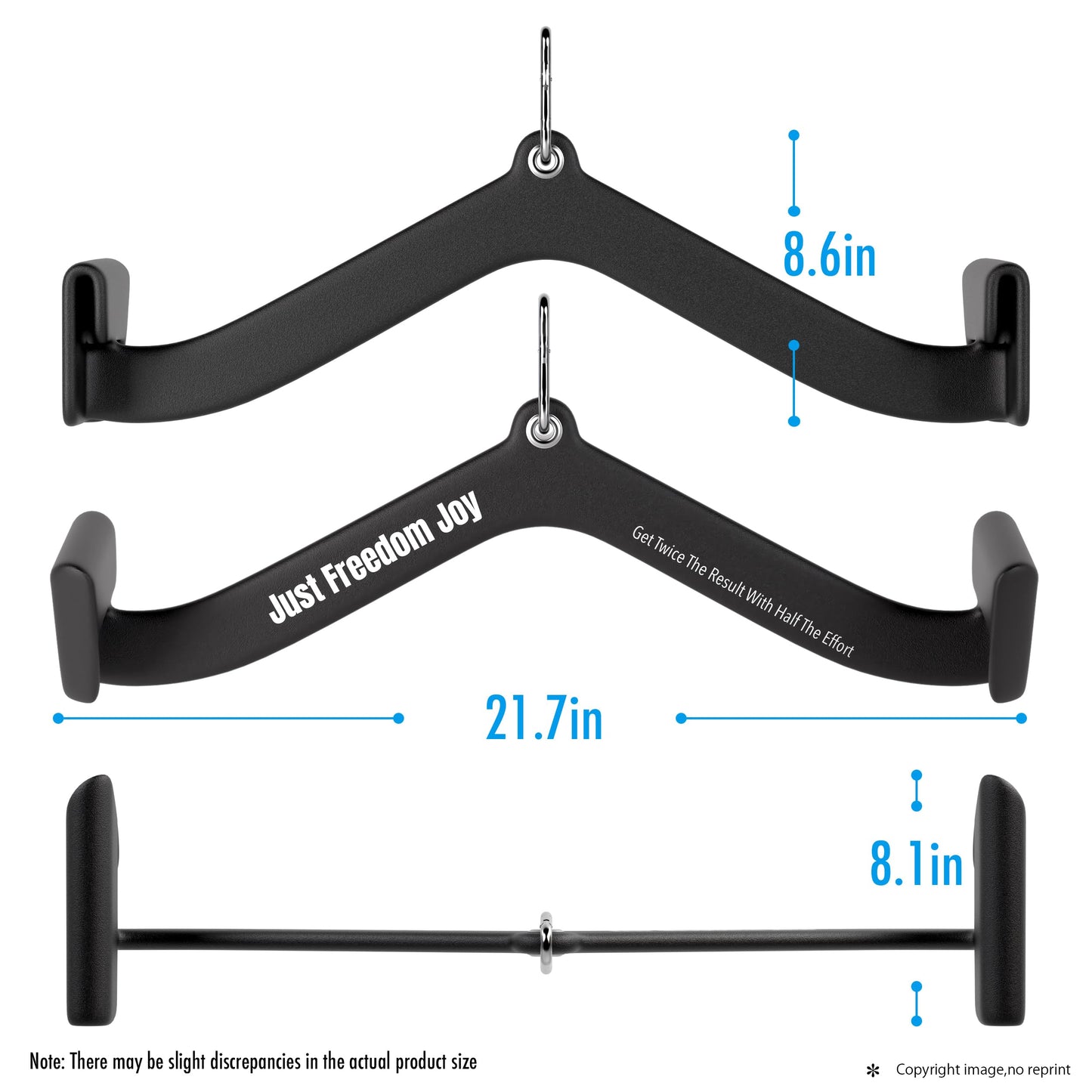 JFJ LAT Pulldown Attachment - V Bar & T Bar for Cable Machines - Heavy-Duty Steel with Rubber Coating - Ergonomic Grip - NEW JFJ03