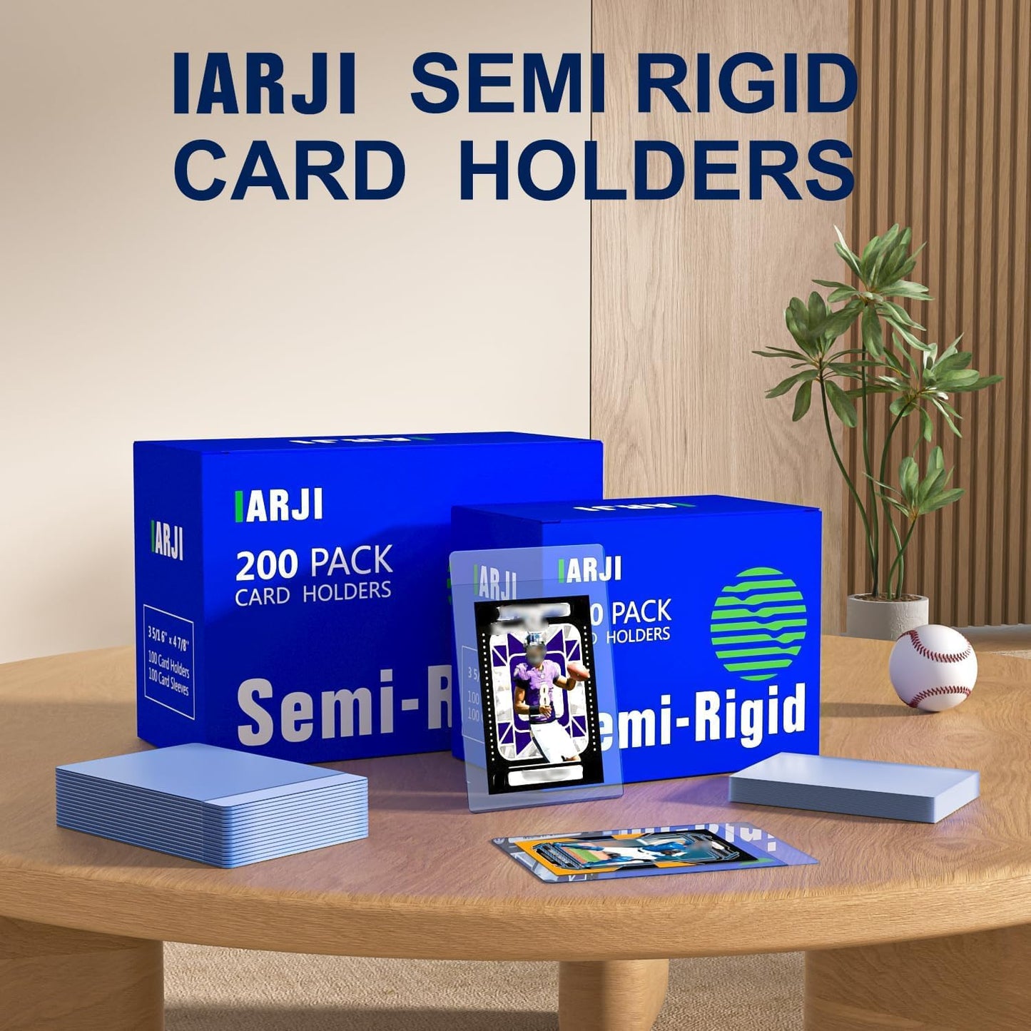 Skiennix Semi Rigid Card Holders & Soft Sleeves - 200ct Ultra Clear Protectors for Graded Cards