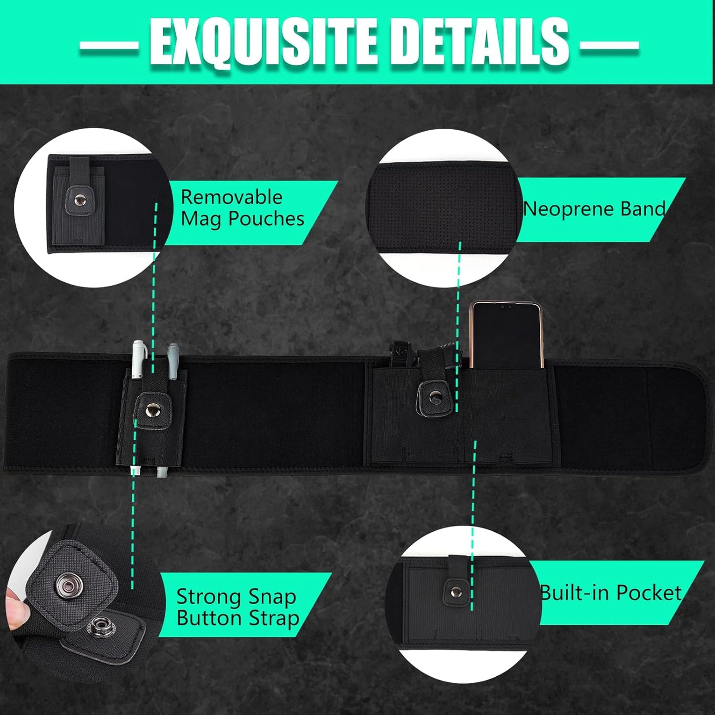 Skiennix Belly Band Holster - Comfortable Neoprene Gun Holster for Glock 19, 17, 42, 43X & More