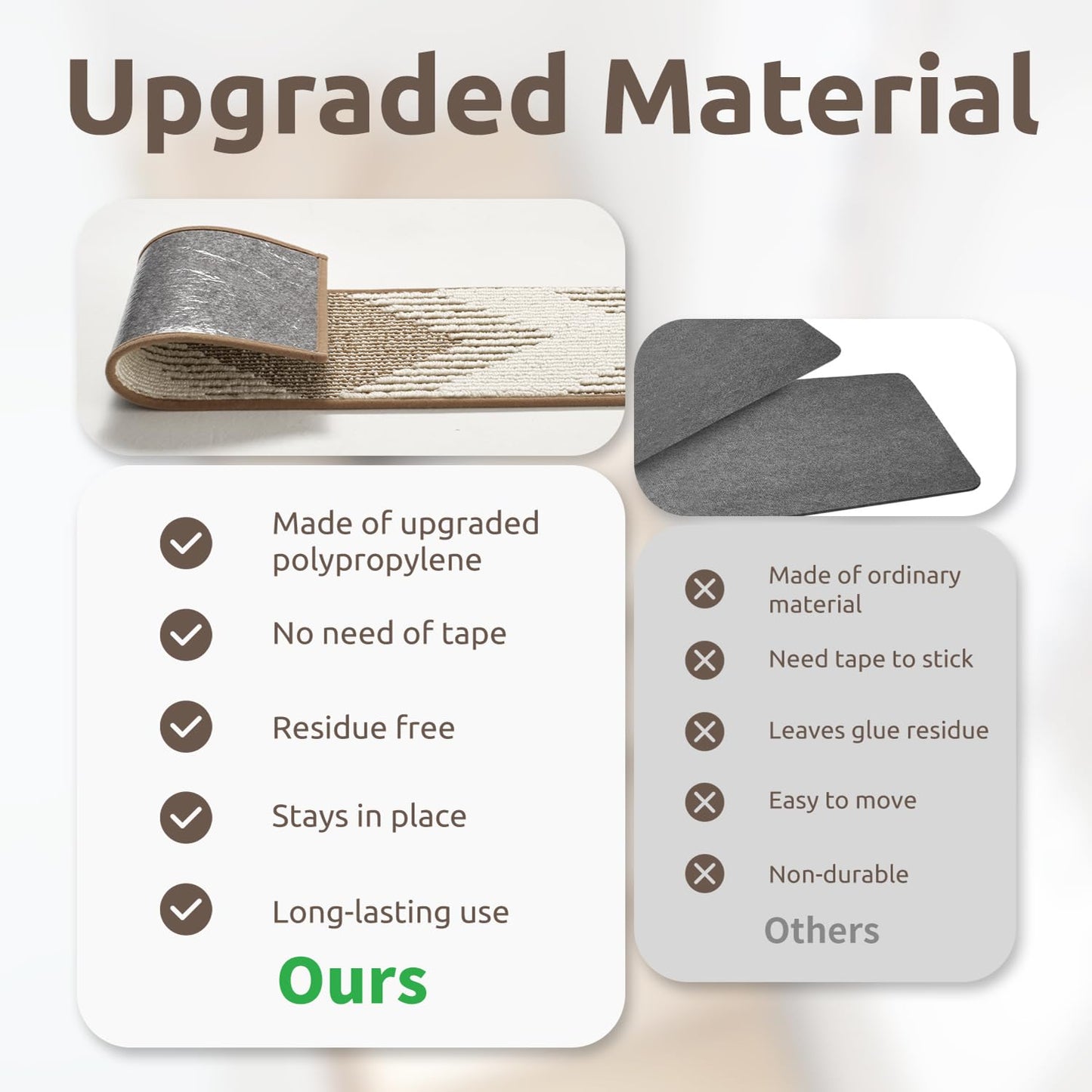 PADOOR 1PC Stair-Treads Non Slip, 3D Peel and Stick Stair Treads for Wooden Steps Indoor, Stair-Carpet Treads Washable Reusable Adhesive Stair-Runner Rugs for Kids and Dogs 8"x30" Brown