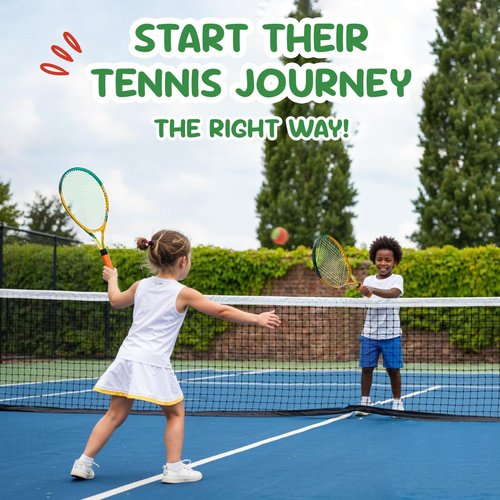 AboveGenius 21 inch Kids Tennis Racket Set for Toddlers Age 4-6, Beginner Tennis Racquet for Boys Girls with 3 Tennis Balls & Adjustable Shoulder Strap Bag, Lightweight Aluminum Alloy