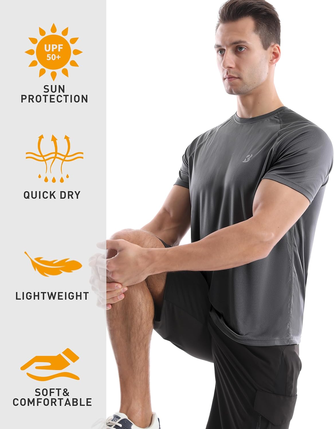 Skiennix Men's UPF 50+ UV Sun Protection Shirts - 2 Pack Long Sleeve Rash Guards for Outdoor Activities