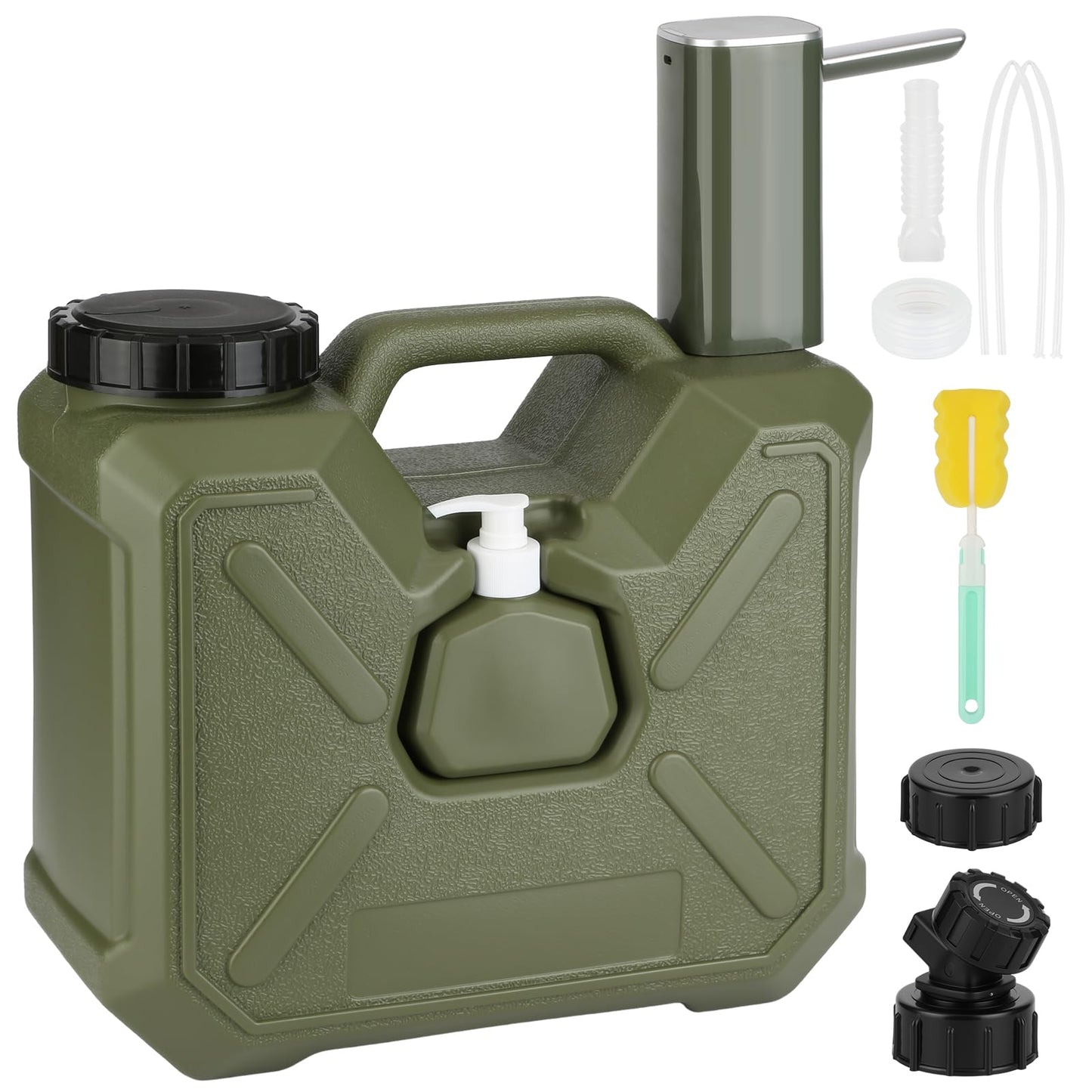 Bilbear 3.2 Gallon Water Container with Spigot,Water Jug with Touch Control Water Pump,Rechargeable Water Dispenser Pump‌,Portable Camping Water Tank Emergency Water Storage for Outdoor Picnic Hiking
