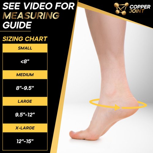 CopperJoint Toeless Foot Sleeve Ankle Compression Socks for Men & Women, White/Black Large - Breathable Snug Fit Foot Ankle Support for Sports, Plantar Fasciitis and Swelling Arch Support
