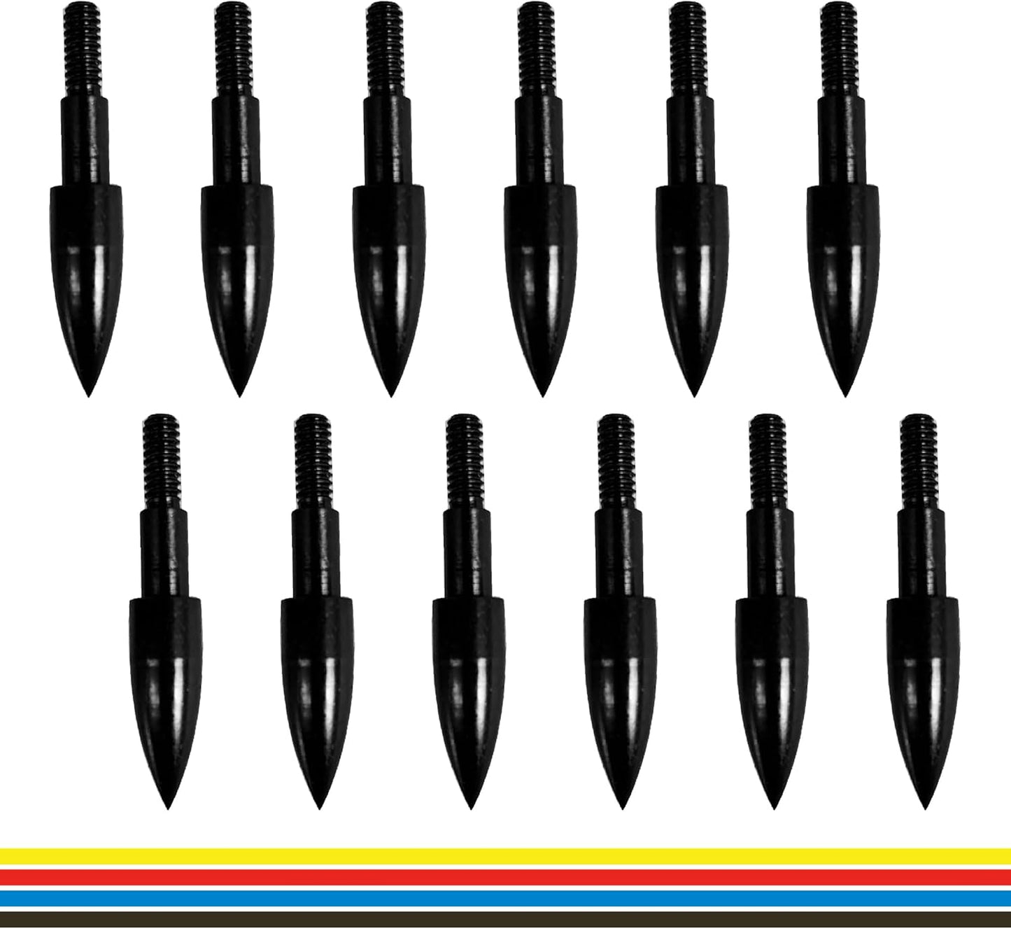 Skiennix Archery Arrow Tips - 12pcs 100/125/150/200 Grain Field Tips for Recurve & Compound Bows