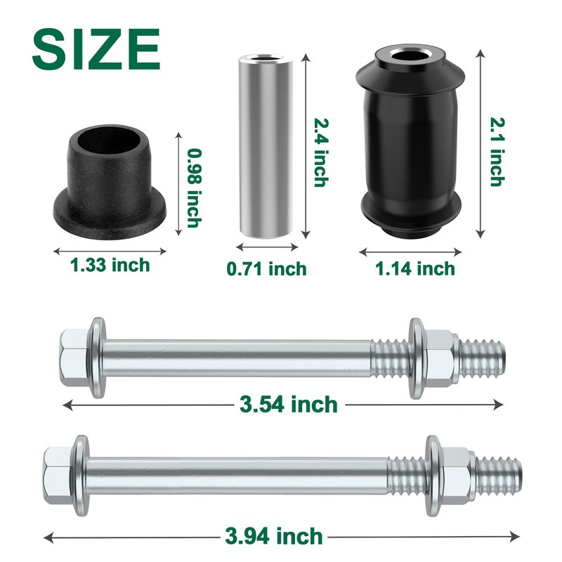 10L0L Golf Cart A Arm Bushing Sleeve Kit for EZGO RXV Gas & Electric 2008-up, Replace OEM 608086 601340 602085 601754 602415 600525