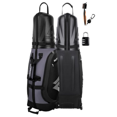 MOCTOUR Golf Travel Bags for Airlines with Wheels & ABS Hard Case Top, Protect Your Clubs, Waterproof 1680D Oxford Fabric and Oversize Tank Wheels, Lightweight and Easy to Maneuver (Grey)
