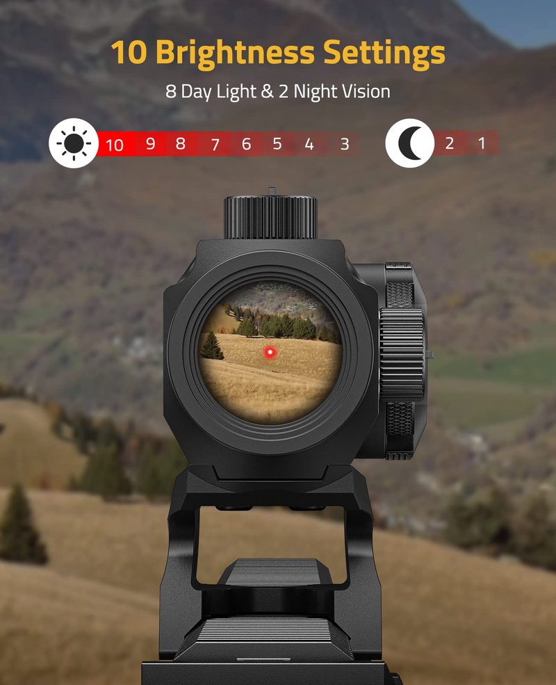 CVLIFE JackalHowl Red Dot Sight, 1x20mm 2 MOA Motion Awake Red Dot with 10 Brightness Settings, IPX7 Waterproof, Compact Optics with Absolute Co-Witness Mount