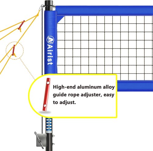 Heavy Duty Volleyball Net by [Brand Name] - Adjustable Aluminum Poles & Steel Anti-Sag System | Perfect for Backyard & Beach