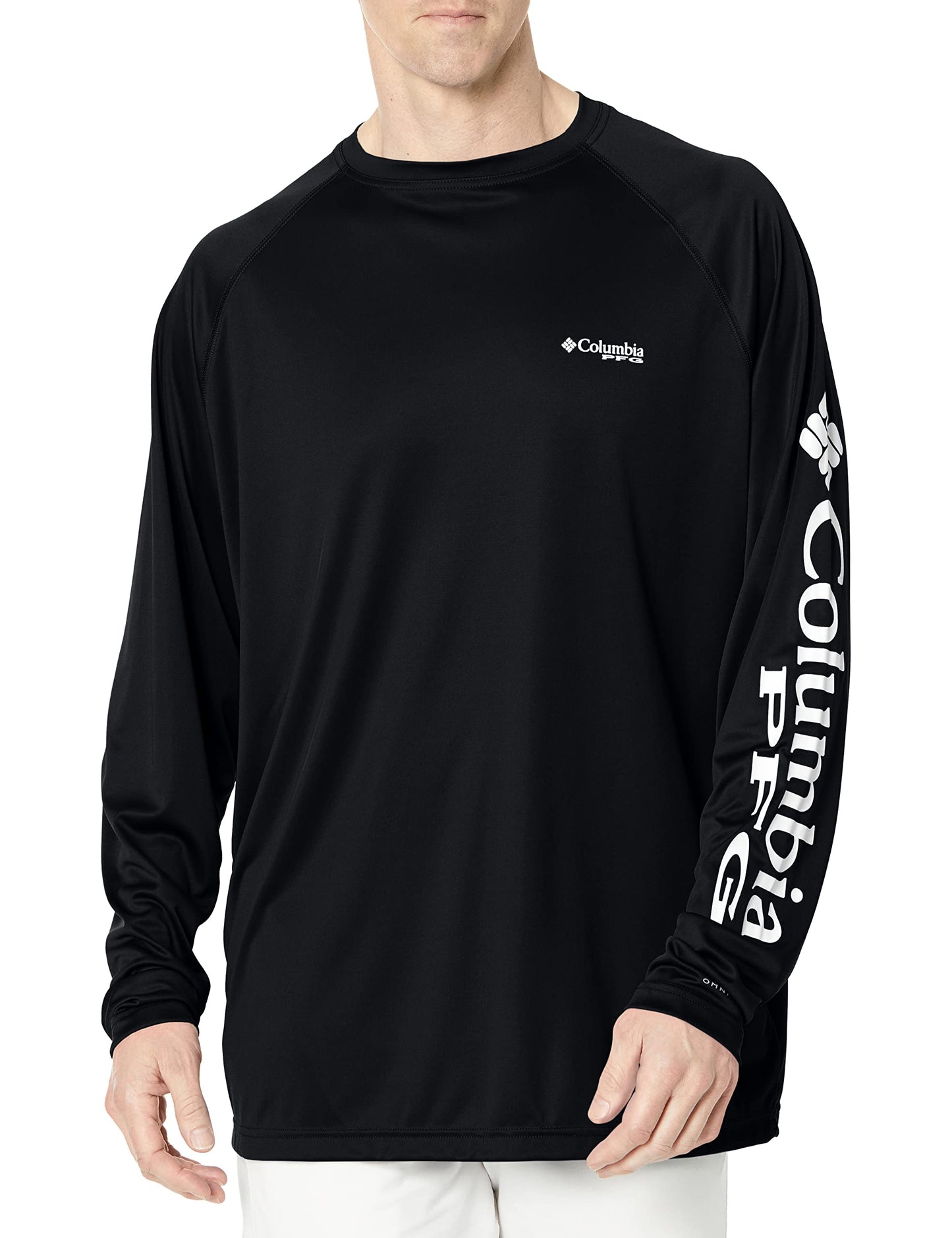 Columbia Men's PFG Terminal Tackle Long Sleeve Fishing Shirt, Black/Cool Grey Logo, 5X