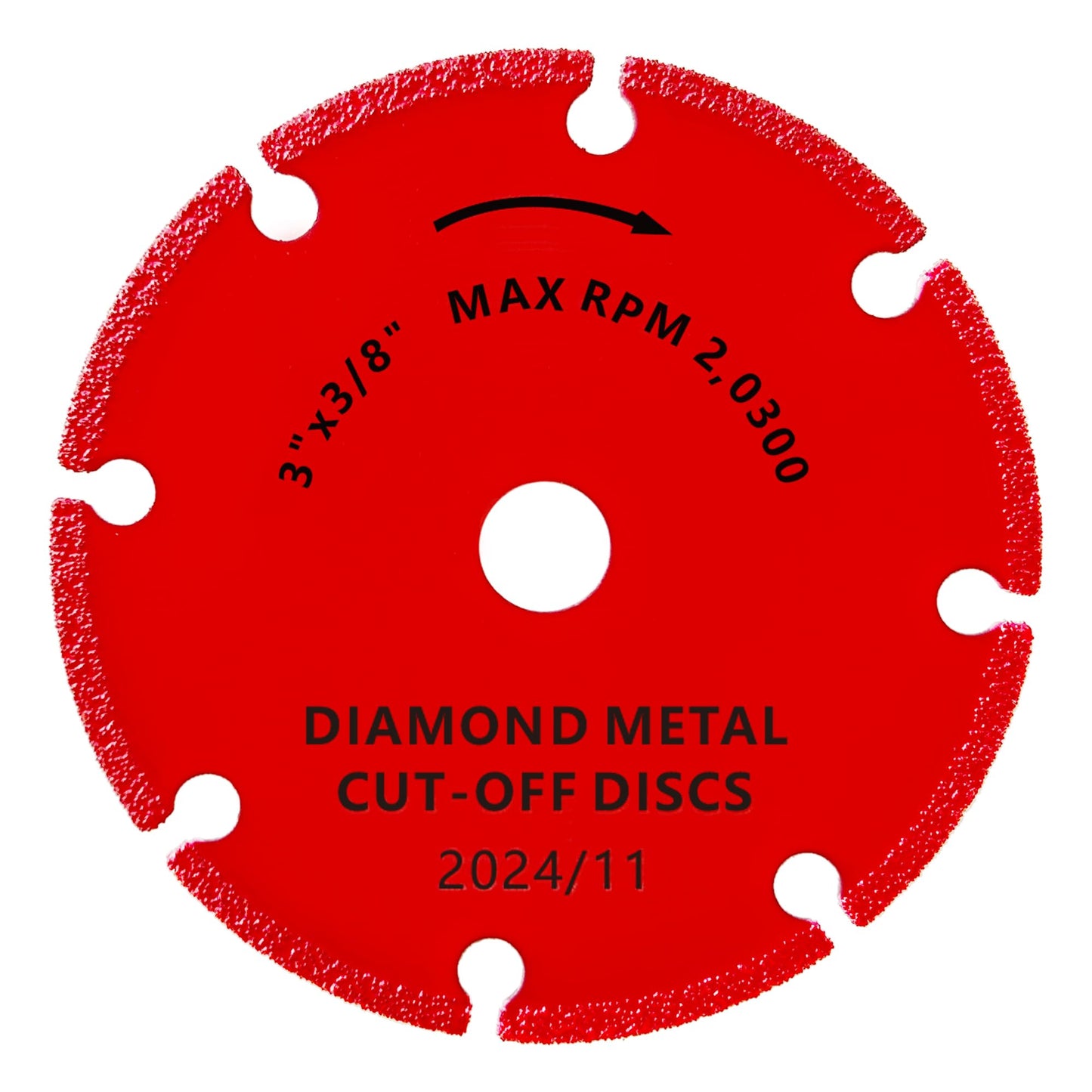 FOXBC 3 Inch Diamond Cut Off Wheel with 5000+ Metal Cutting on Rebar, Stainless Steel, Angle Iron, 3/8" Arbor - 3 Pack