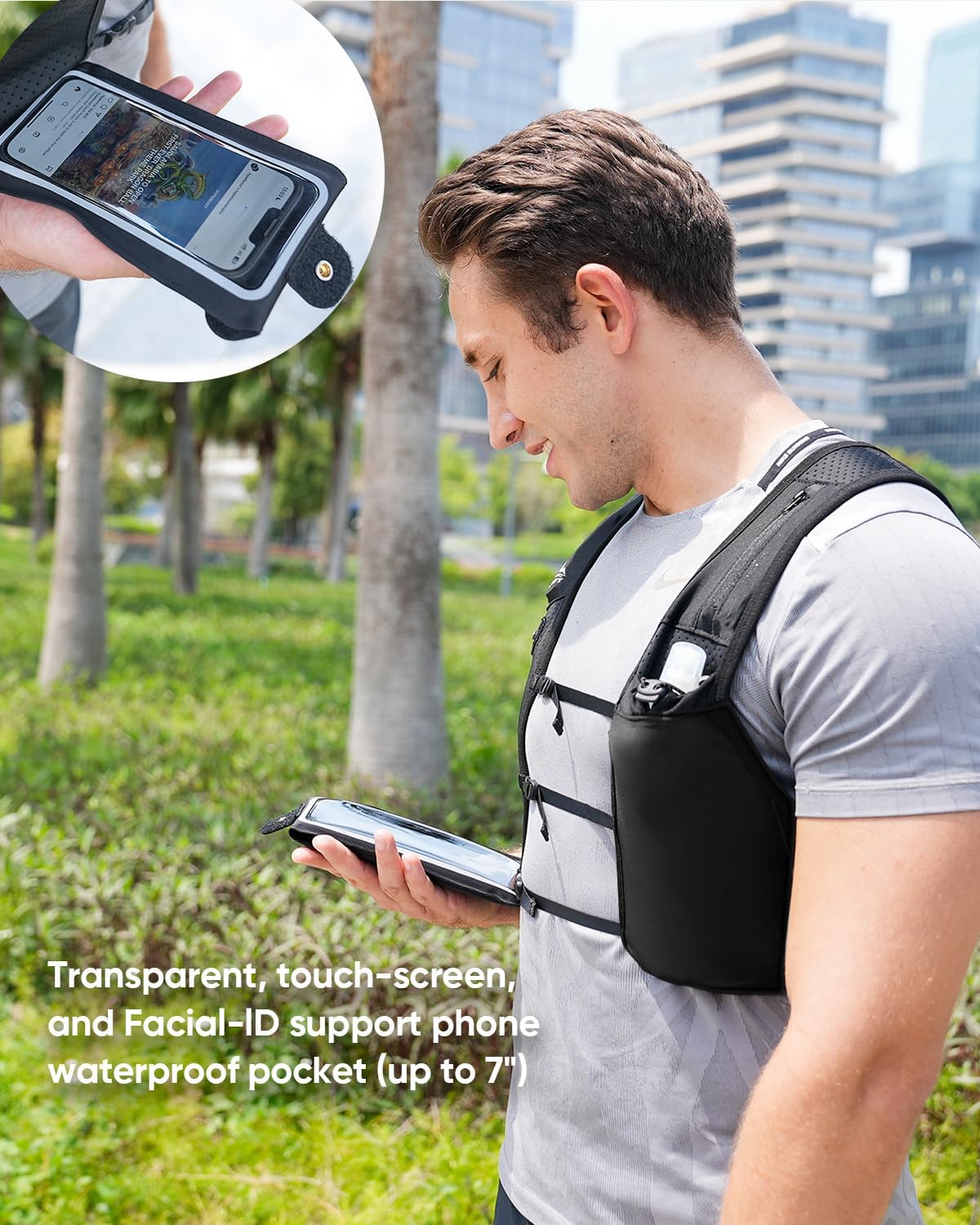 Zelvot Running Vest - Adjustable Hydration Backpack with 500ml Soft Flask | Lightweight & Reflective for Men & Women