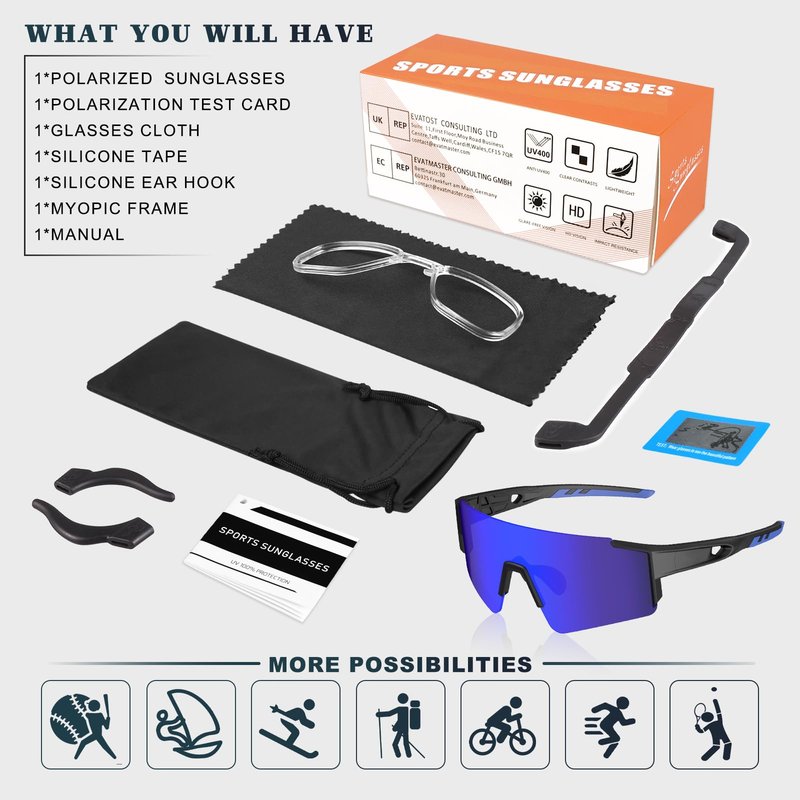 SPOTZRLXT Polarized Sports Sunglasses for Men Women,Running Baseball Fishing Sunglasses,Cycling MTB Bike Glasses UV400